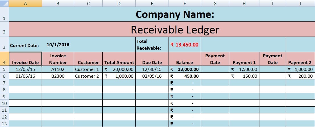 Download Accounts Receivable Excel Template Exceldatapro 2201