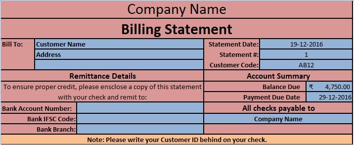 How To Make A Simple Billing Statement