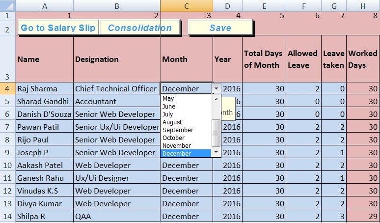 Download Salary Sheet Excel Template Exceldatapro