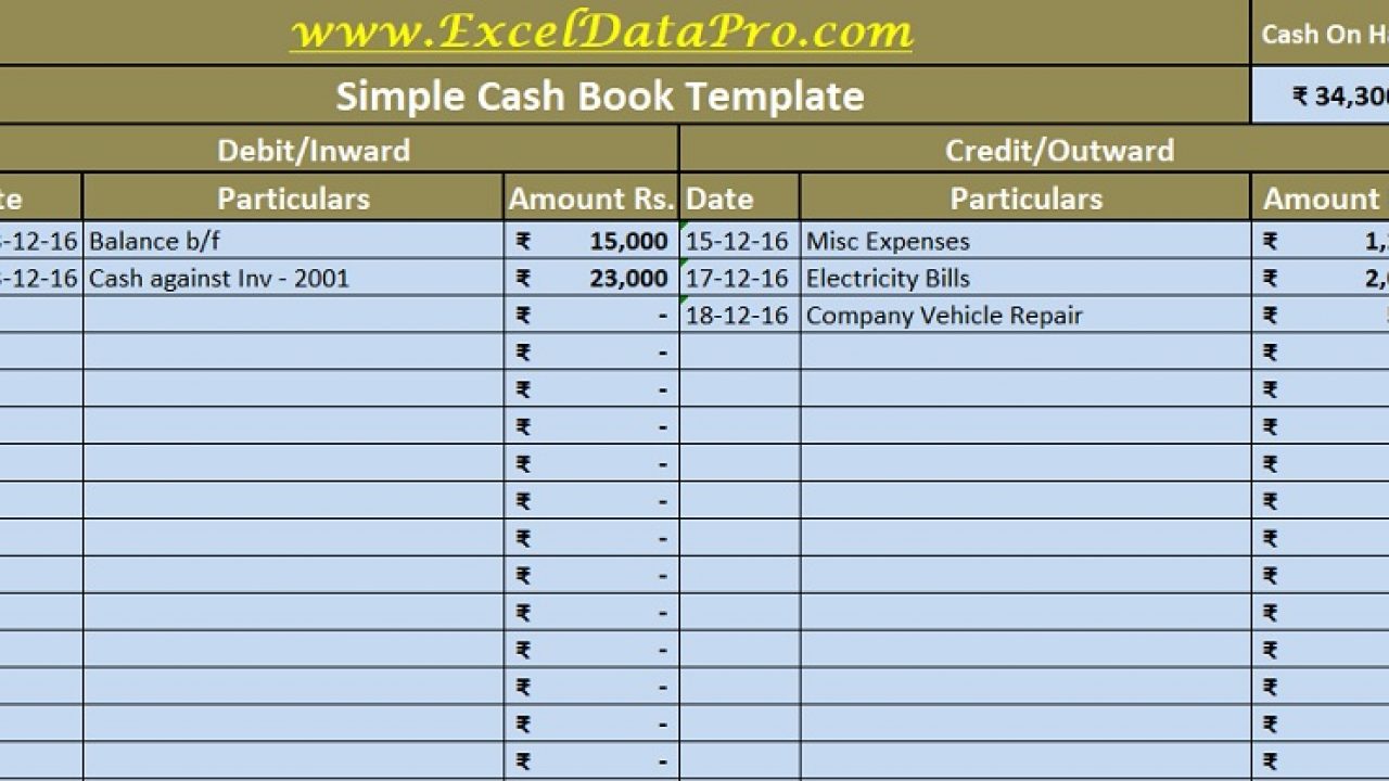 Cash Disbursement Journal Template Excel from exceldatapro.com