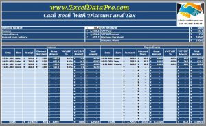 Download Cash Book Excel Template - ExcelDataPro