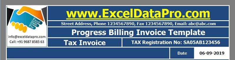 Progress Billing Invoice Excel Template