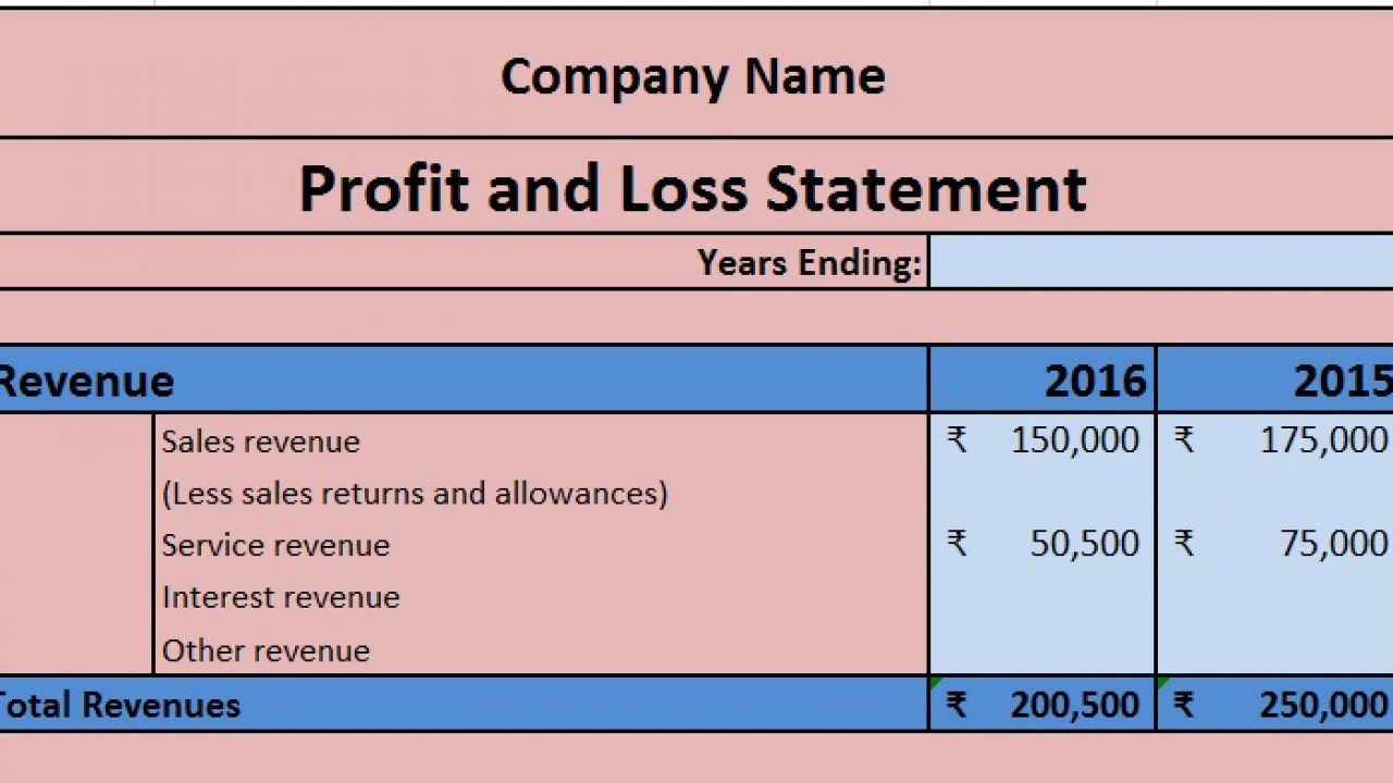 Excel Profit And Loss Template from exceldatapro.com