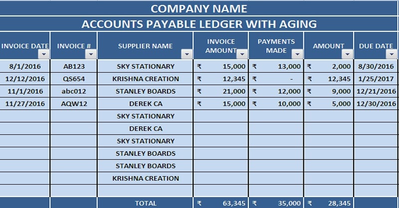 Excel Account Template