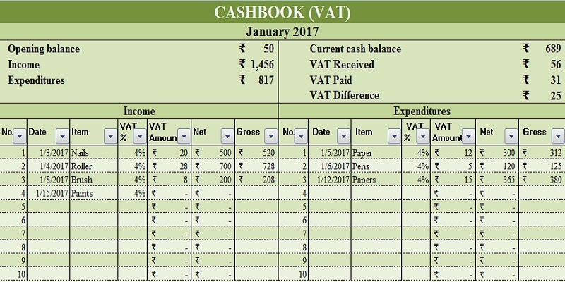 Double Column Cash Book Format In Excel Download DownloadMeta