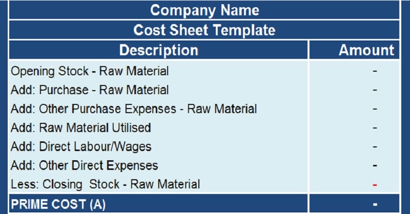 material tracking spreadsheet