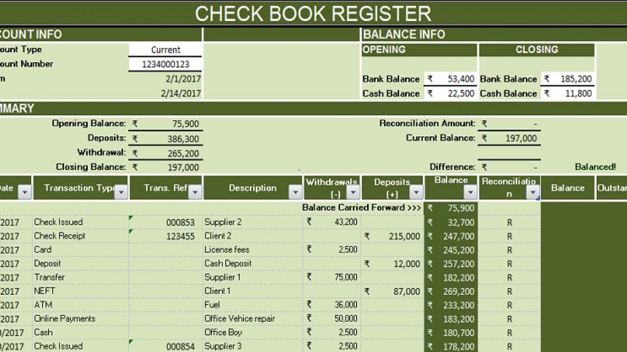 Checkbook Transaction Register Printable vs Checkbook Software vs App Regarding Excel Checkbook Register Budget Worksheet