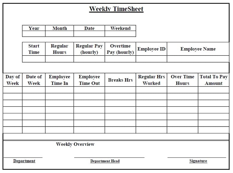 Download Weekly Timesheet Excel Template ExcelDataPro