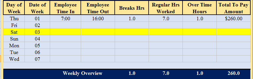 work hour calculation template excel download