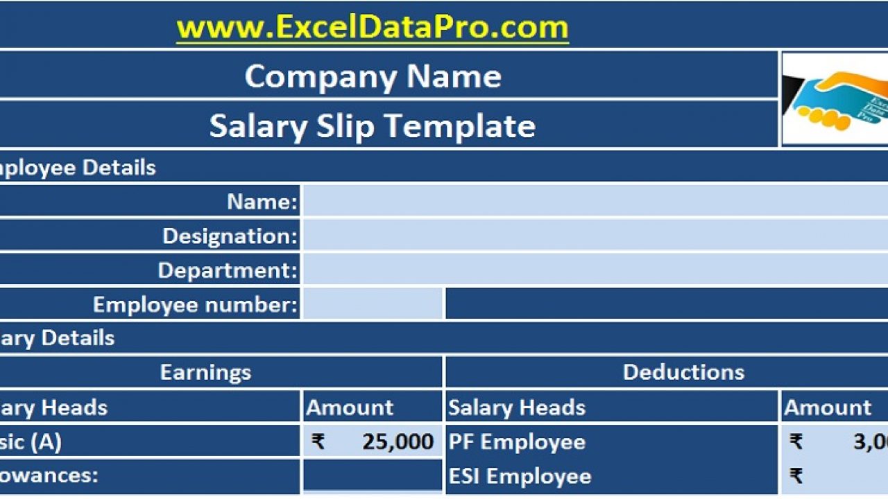 driver salary slip format in excel