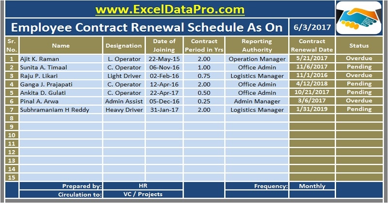 employee database in excel template