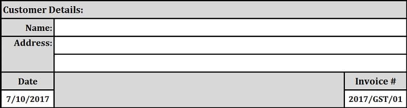 GST Invoice format for Retailers