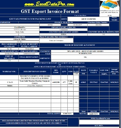 Gst Export Invoice Format In India 100 Free Gst Billing Software For