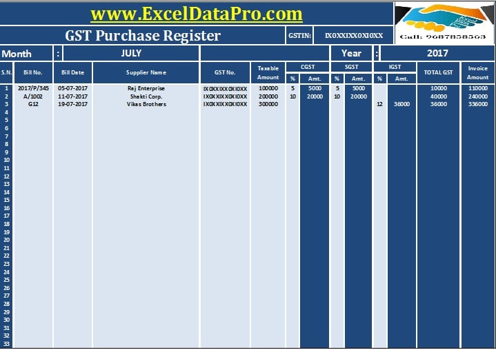 Sale Purchase Excel Sheet MS Excel Templates