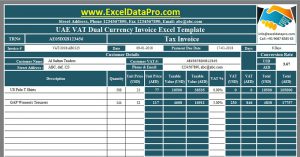 UAE VAT Dual Currency Invoice