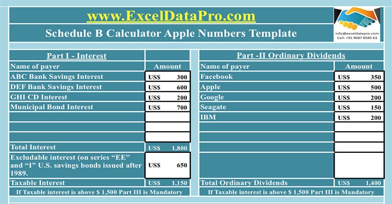 Download Schedule B Calculator Apple Numbers Template Exceldatapro