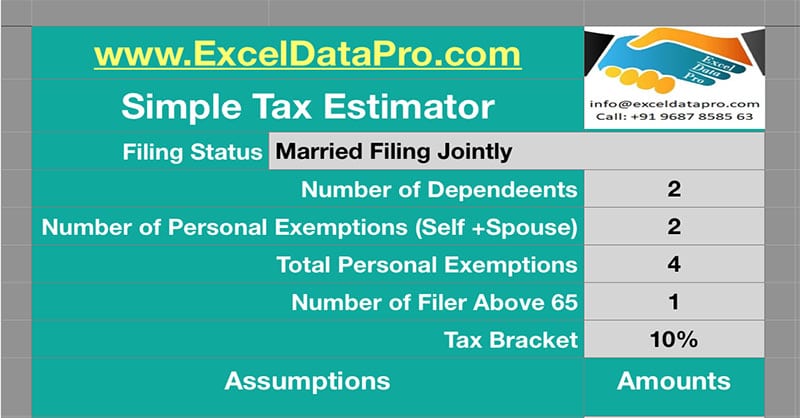 Download Simple Tax Estimator Apple Numbers Template