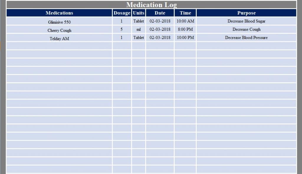 Medication Administration Record Template Excel from exceldatapro.com