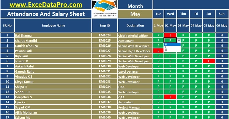 to format excel salary slip in create how Download Sheet Attendance In Single With Salary Register