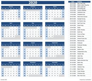 Calendar 2020