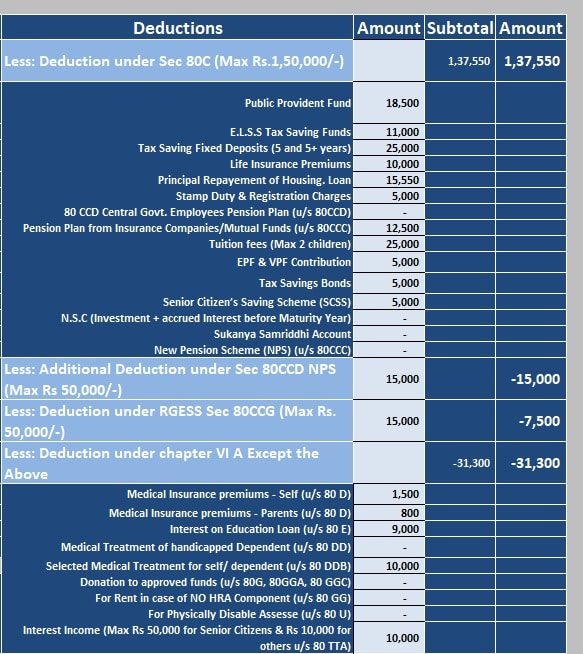 Download Income Tax Calculator Fy 2018 19 Excel Template Exceldatapro