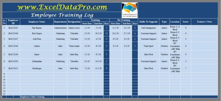 How To Create A Training Log In Excel