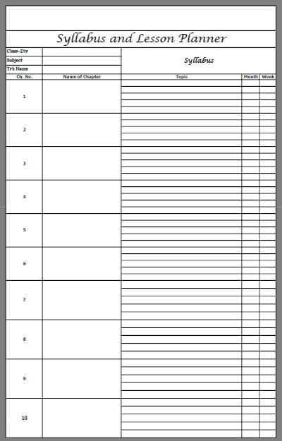 Simple Syllabus Template Database
