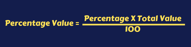 Formula To Calculate Percentage Value
