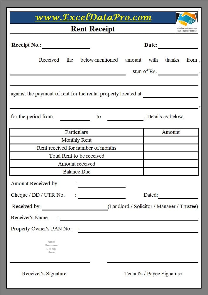 Download Rent Receipt Excel Template Exceldatapro 9274