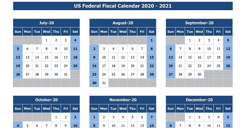 Download US Federal Fiscal Calendar 2020 21 Excel Template ExcelDataPro