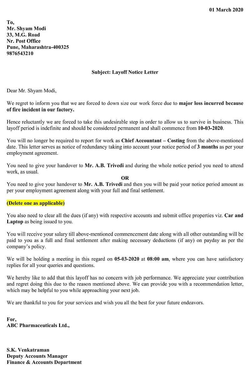 download-layoff-notice-letter-excel-template-exceldatapro